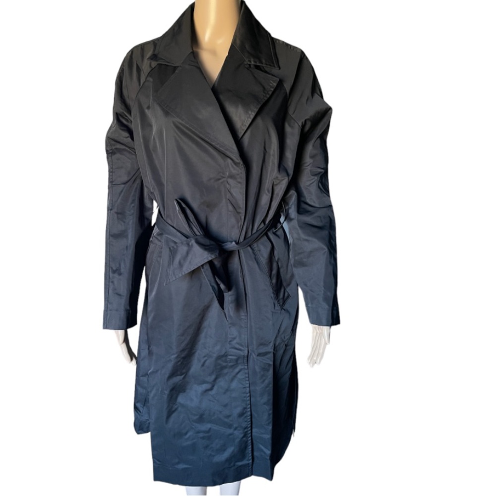 Black Women's Trench Coat with Belt